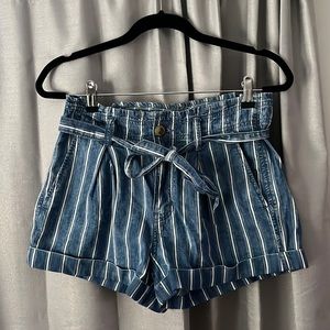 high waisted shorts with tie